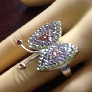 WOMEN'S MULTI GEMSTONE BUTTERFLY RING 8